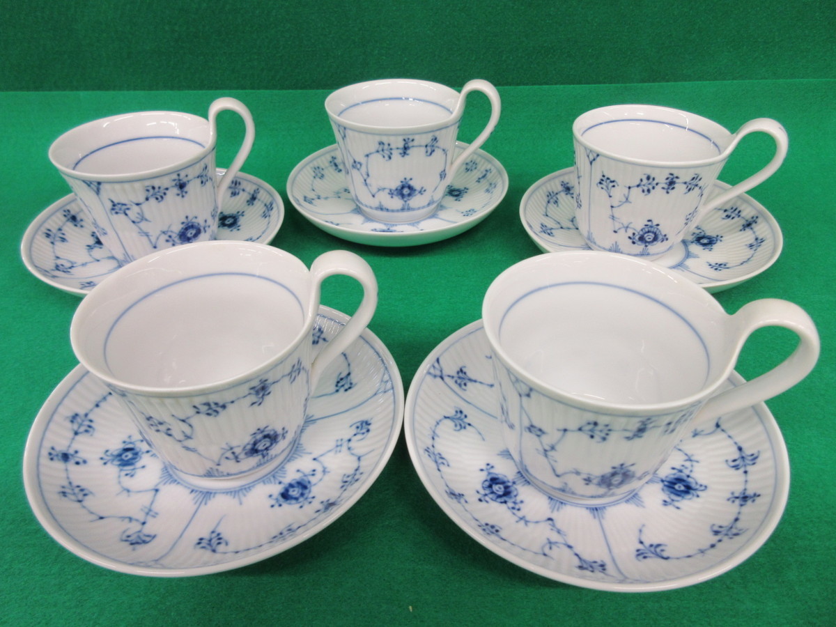 1円～おたからや◆H0506-06　ロイヤルコペンハーゲン　 カップ＆ソーサー　5客セット_1