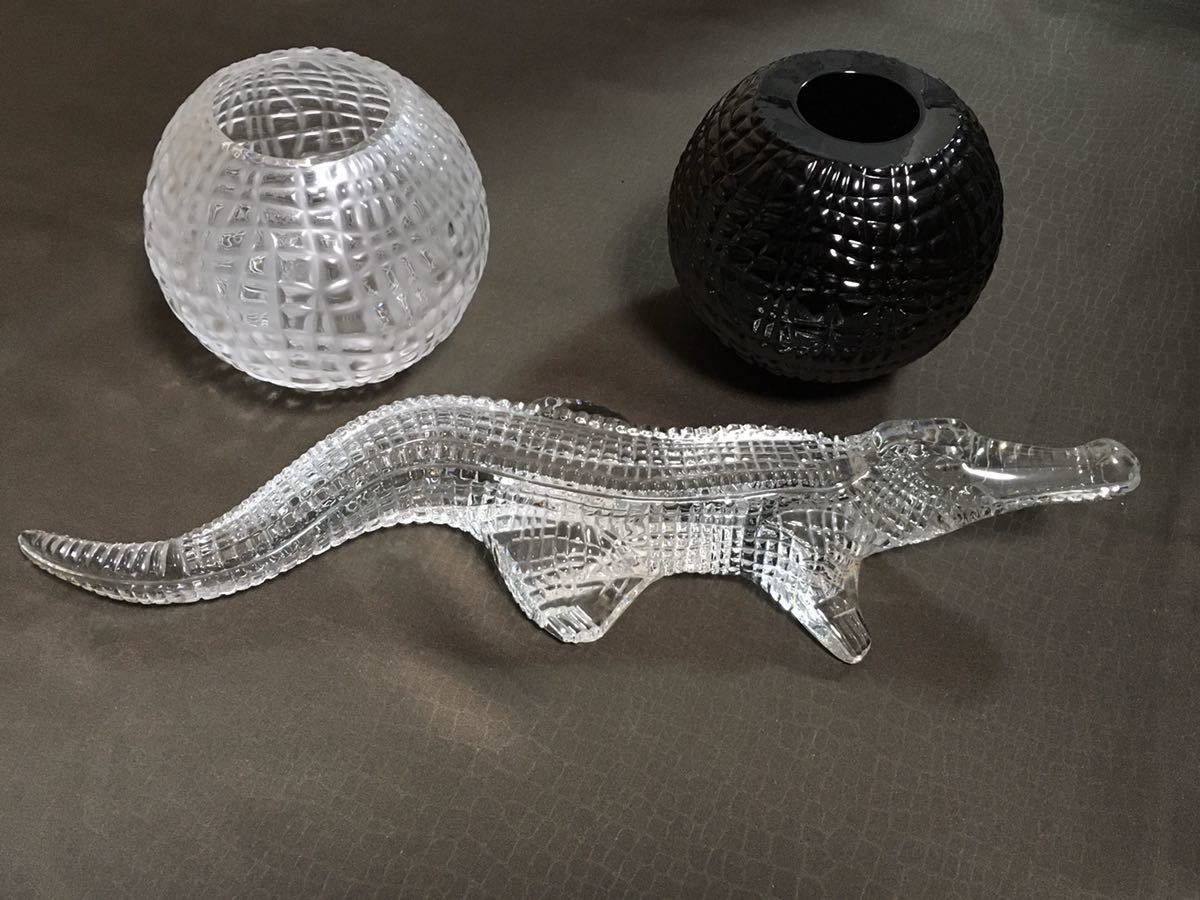 バカラ「特大サイズ」クロコダイル　置物 バカラBACCARAT特大ワニ45cmクリスタル ガラス製クロコダイル鰐クロコ