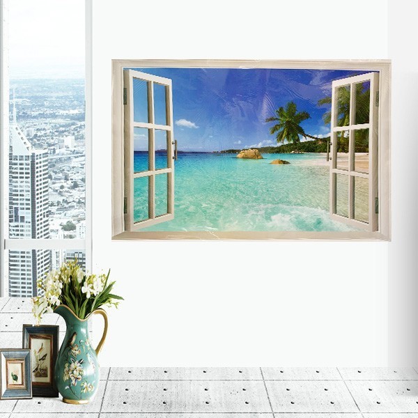 ウォールステッカー窓ポスター 3d ステッカー ヤシの木 壁紙シール 海 ビーチ 壁飾り 絵 窓の景色 60cm 90cm インテリア小物 売買されたオークション情報 Yahooの商品情報をアーカイブ公開 オークファン Aucfan Com