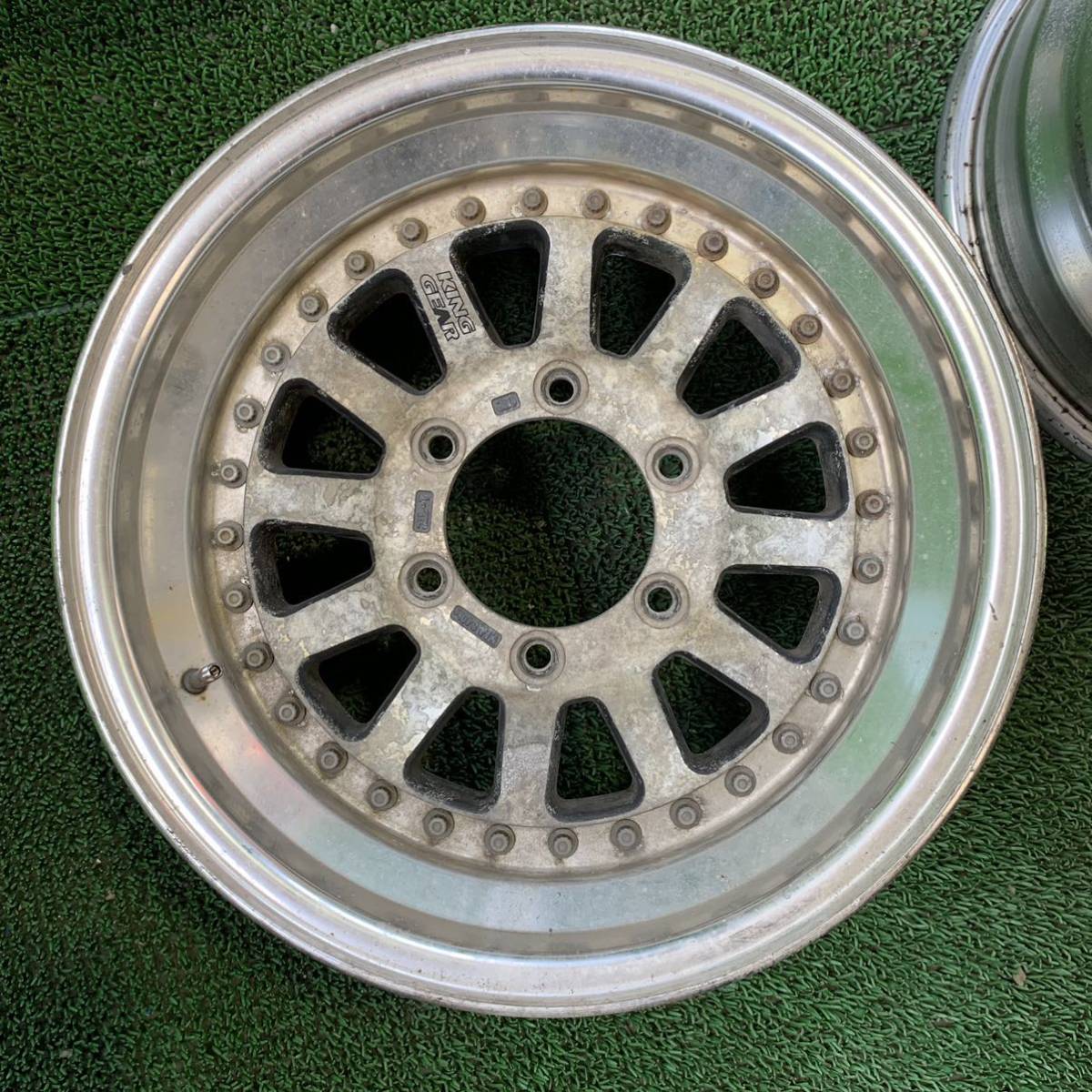 AA 329 旧車 15インチ KING GEAR 8J 6穴 139.7 +4 107mm ホイール4本 