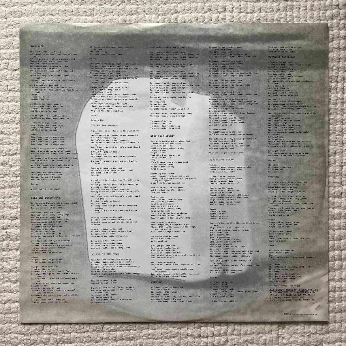 US盤】Rage Against The Machine Z 52959 1992 Original LP ⭐️Rage