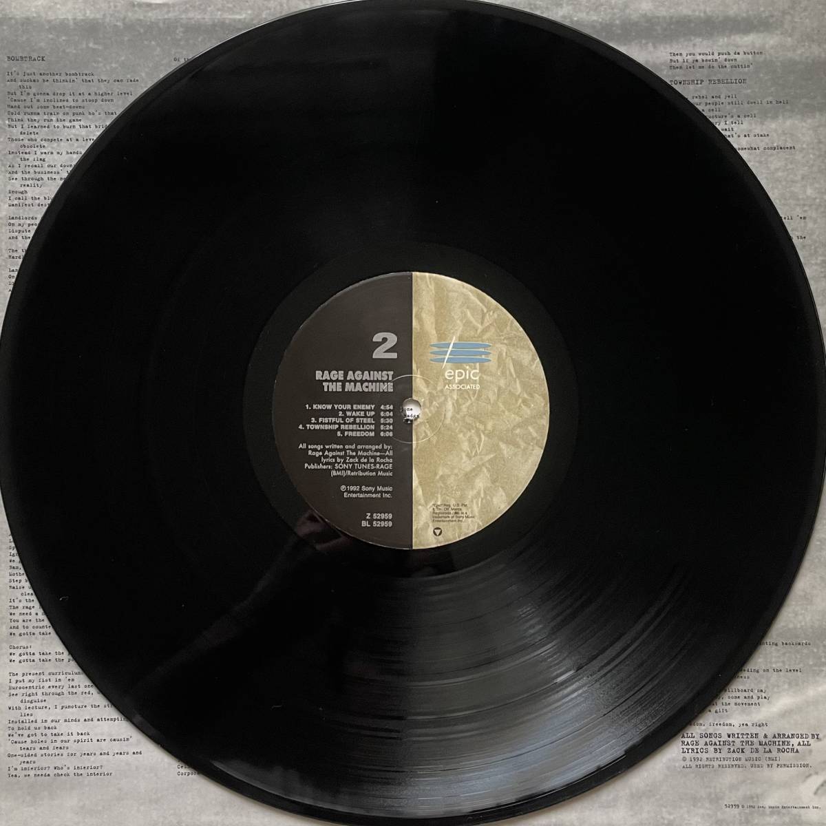 US盤】Rage Against The Machine Z 52959 1992 Original LP ⭐️Rage