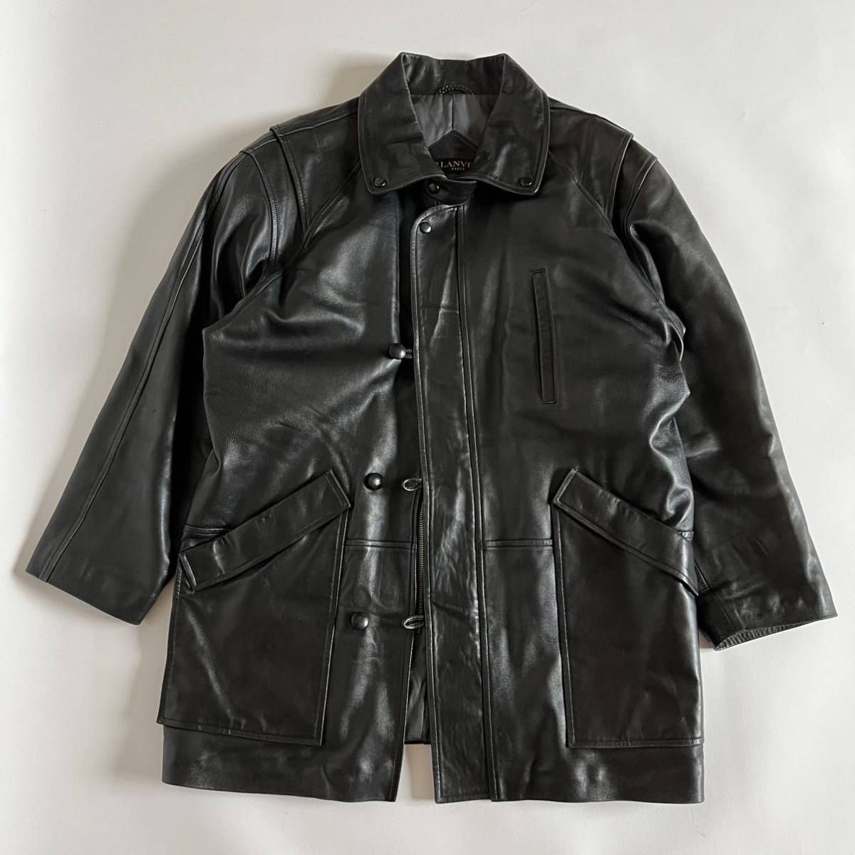 定価15万超美品 LANVIN 高級ラムレザージャケット イタリア製