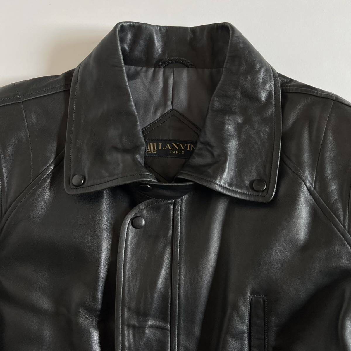 定価15万超美品 LANVIN 高級ラムレザージャケット イタリア製
