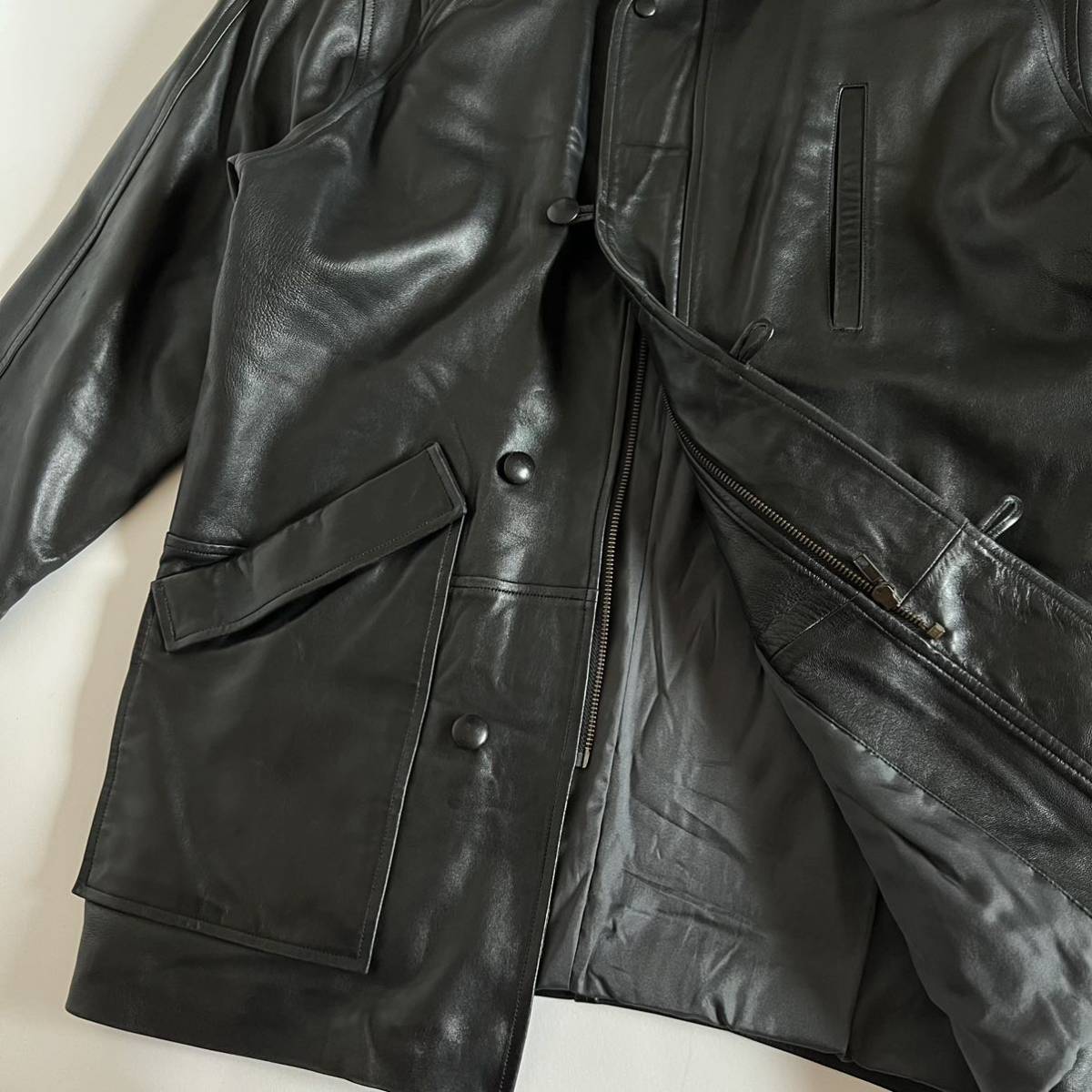 定価15万超美品 LANVIN 高級ラムレザージャケット イタリア製