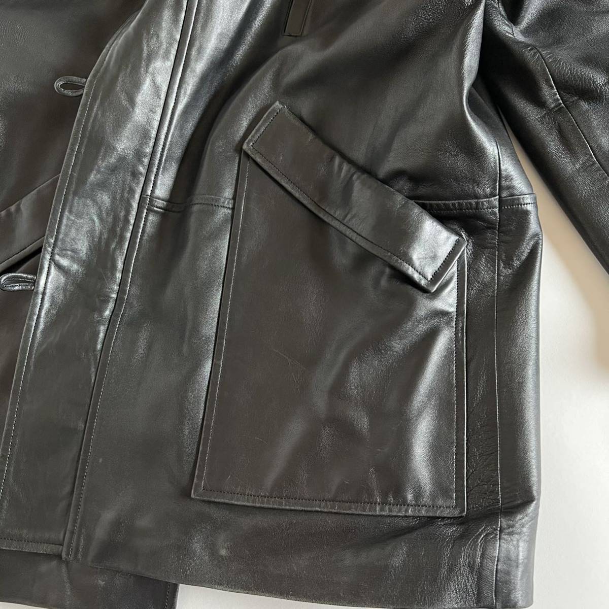 定価15万超美品 LANVIN 高級ラムレザージャケット イタリア製
