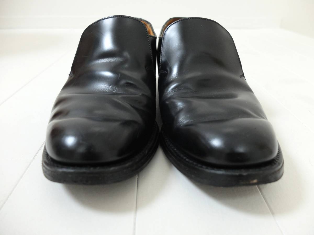 サンダース　ブラックスリッポン　SANDERS　7 1/2　イギリス製　黒　MADE IN ENGLAND　２６cm／検　チャーチ、トリッカーズ等お好きな方へ SANDERS サンダース メンズ ノーレースシューズ サイズ7 B.G.S