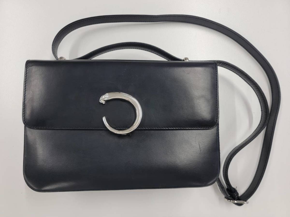 ☆カルティエ Cartier レザー ショルダーバッグ パンテール パンサー 