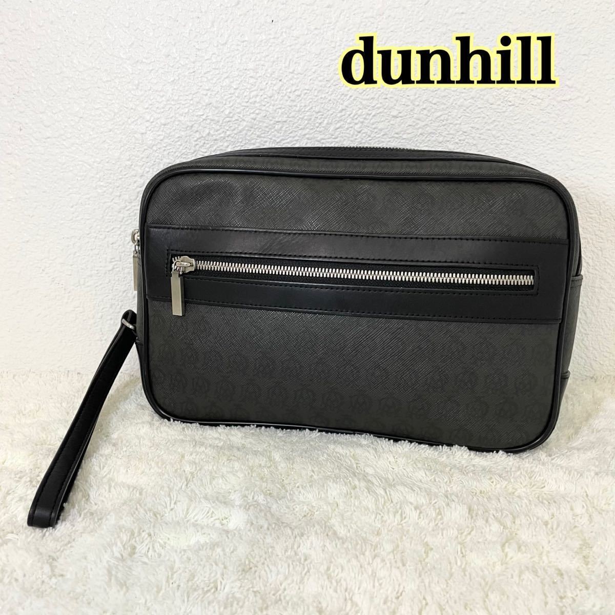 dunhill 黒 レザー クラッチバッグ Dunhill(ダンヒル)レザー セカンド 