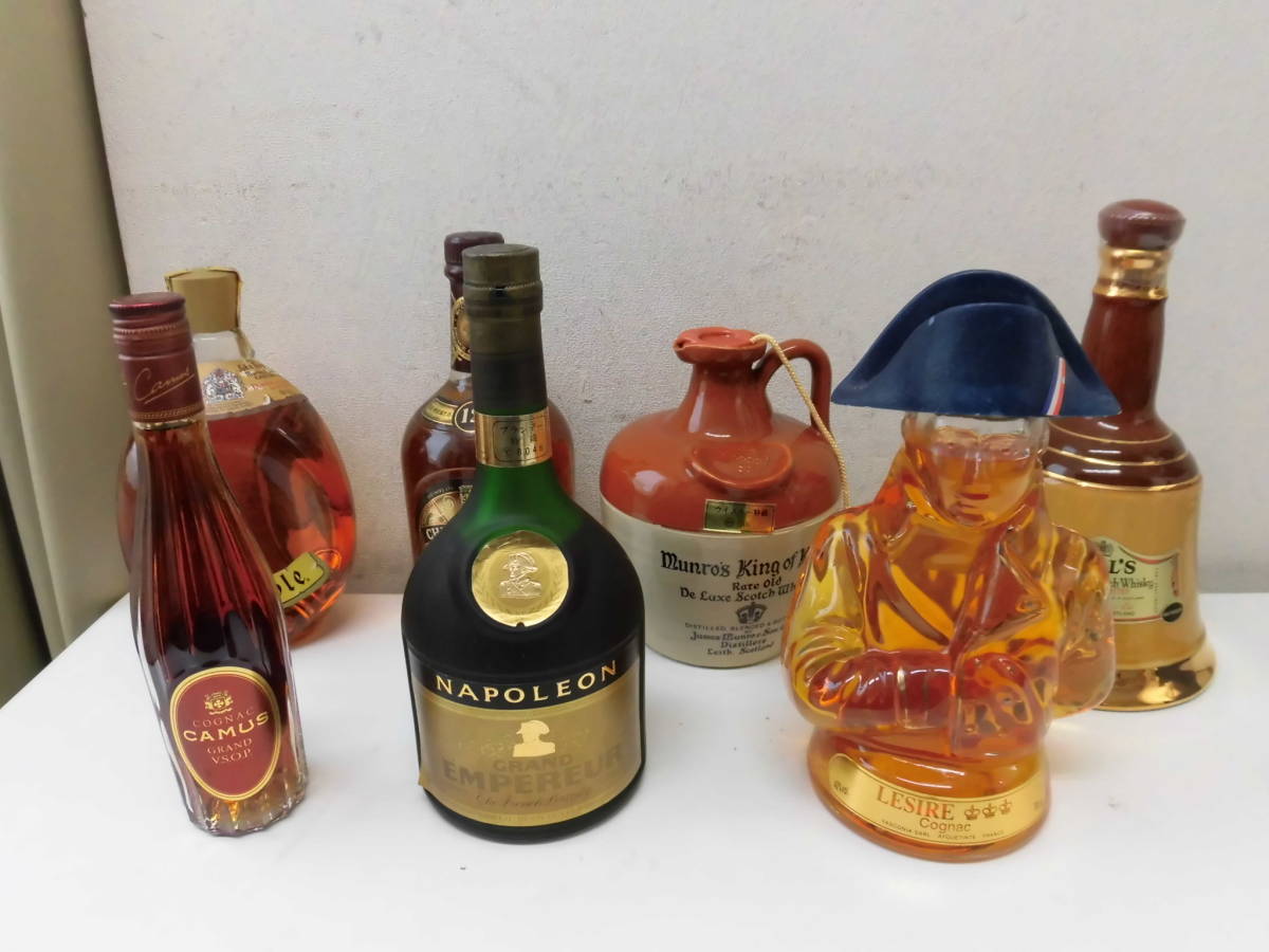 洋酒 7本セット ブランデー ウイスキー ナポレオン 古酒 まとめ売り 箱
