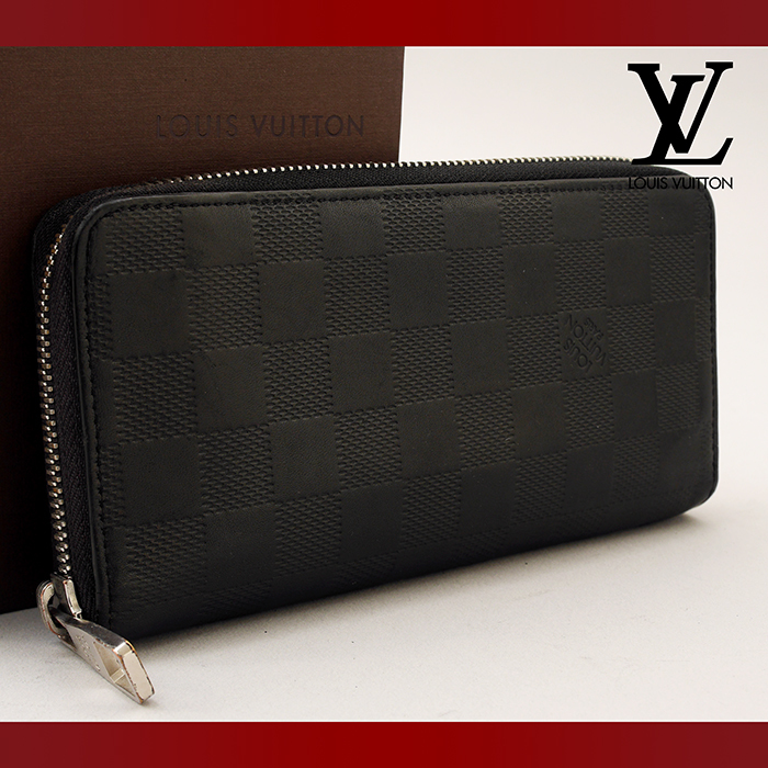 HOT，2026 極 LOUIS VUITTON ルイヴィトン ダミエ アンフィニ ポルトフォイユ ヴァスコ ラウンドファスナー長財布 ブラック 4-012(ダミエライン)｜売買されたオークション情報、yahooの商品情報をアーカイブ 服飾小物