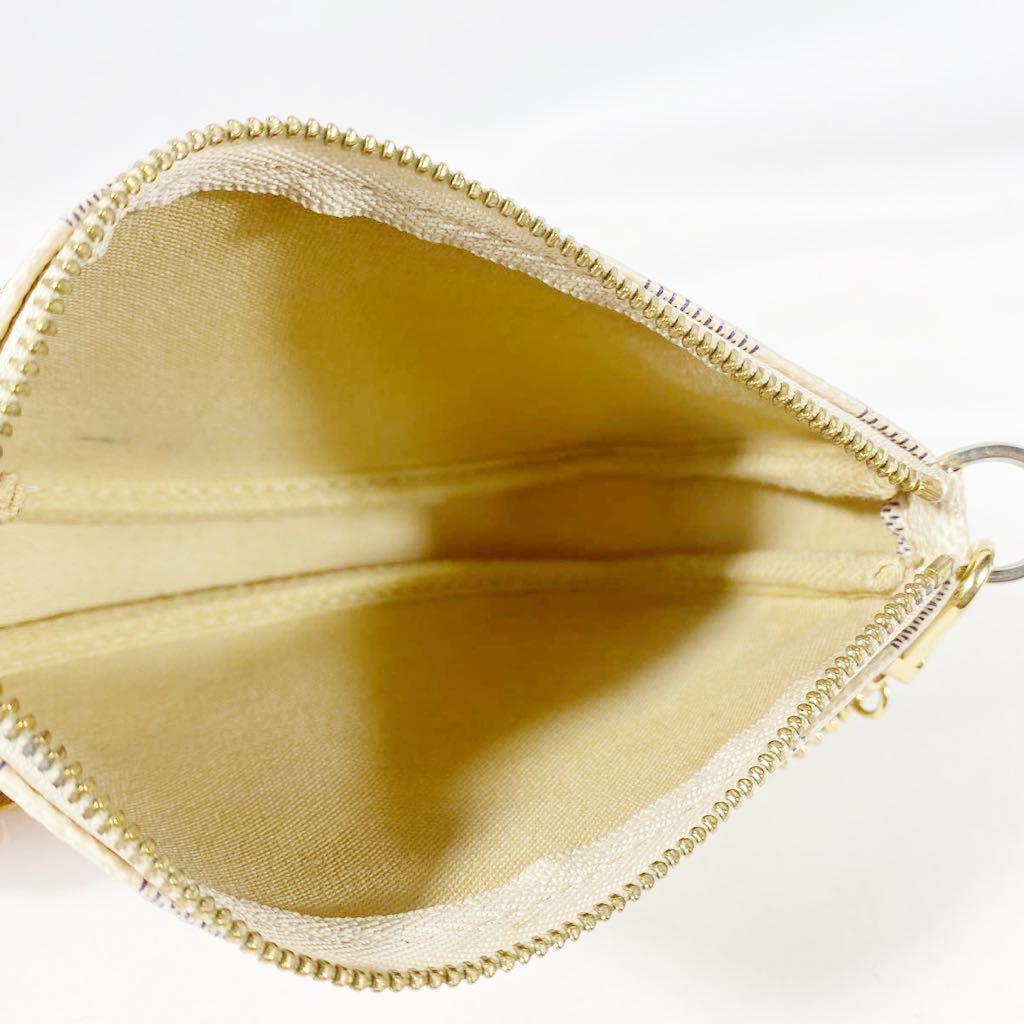 ルイヴィトン ポシェット 極美品 アクセソワール ダミエアズール ポシェットクレ コインケース VUITTON LOUIS ルイヴィトンミニ 0 ホワイト ミニ N58010 205966☆1円スタート☆LOUIS コーティングレザー&frasl;ヌメ革