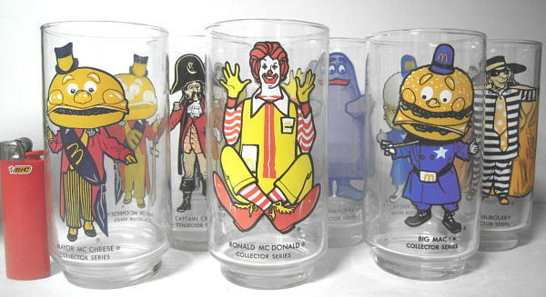 11977年！マクドナルドグラス6個セット！レア！ マクドナルド グラス コップ ヴィンテージグラス レトロ 昭和 ポップ
