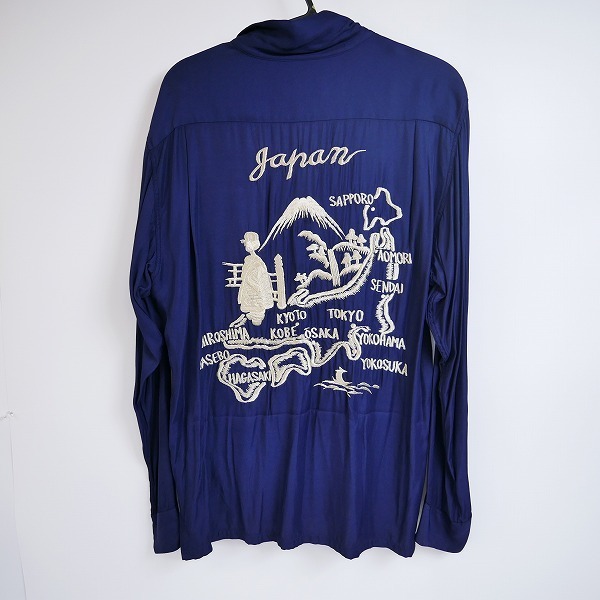 東洋 Toyo スカアロハシャツ 日本地図 富士山 刺繍 開襟 M 2025年最新  