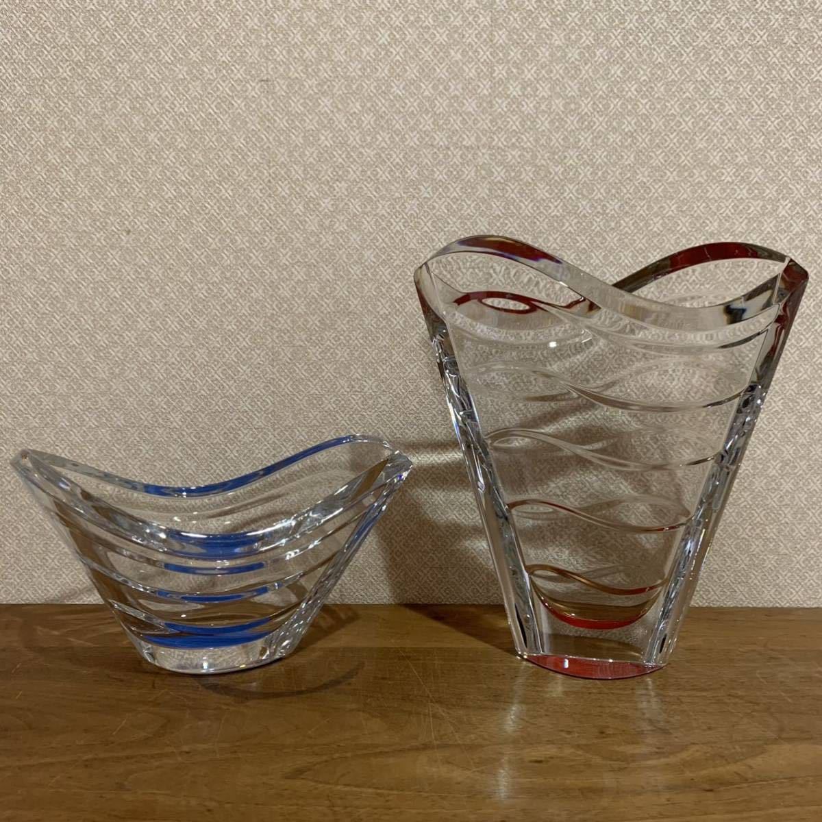 中古 Baccarat バカラ WAVE ウェーブ 花瓶 花びん クリスタルガラス