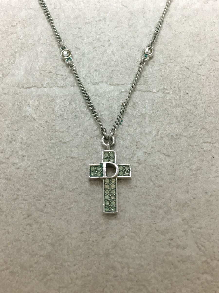 Dior ディオール クロス ネックレス ラインストーン Christian クロスネックレス Dior ラインストーン Dior(クリスチャン