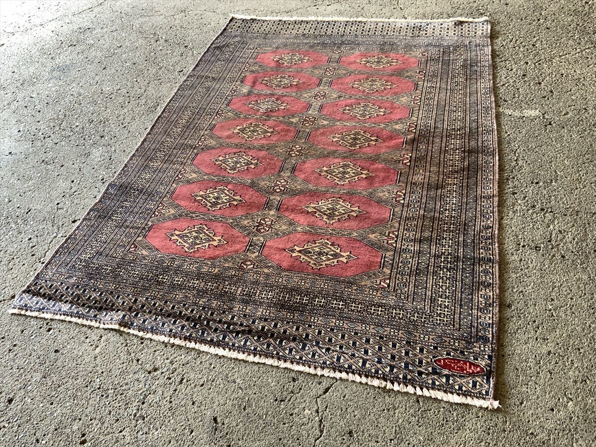 174×122cm パキスタン・ラホール産 絨毯 ラグ アンティーク家具 