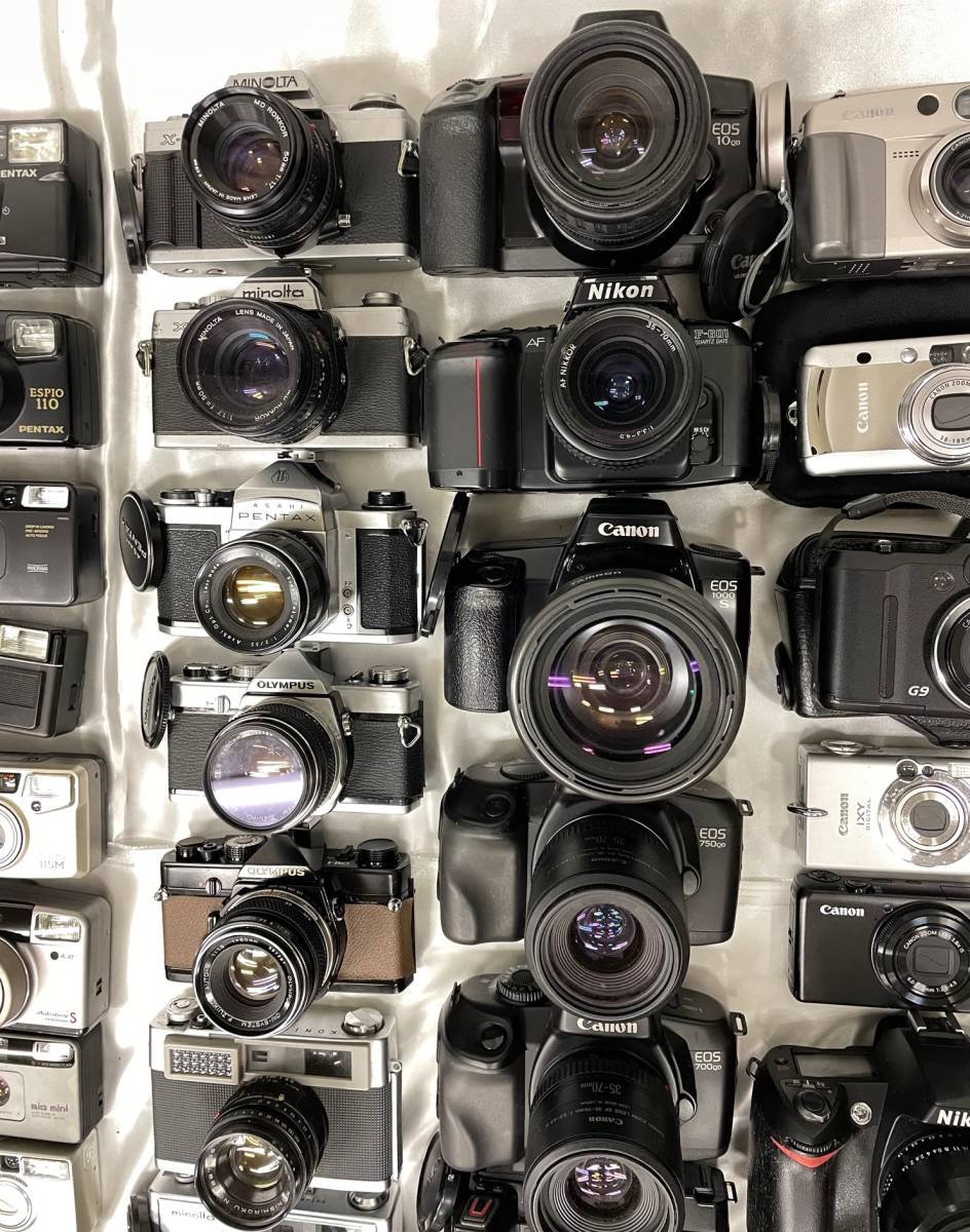 カメラ おまとめ72個 OLYMPUS OM-1 Nikon Ｄ70Ｓ Ｆ80 Ｆ90Ｘ Canon MINOLTA PENTAX FUJI等 デジカメ 一眼レフ　ポラロイド等　ジャンク品 OM-1 OLYMPUS Olympus 完動品、整備済◉Olympus 単焦点レンズ付き RENTAL