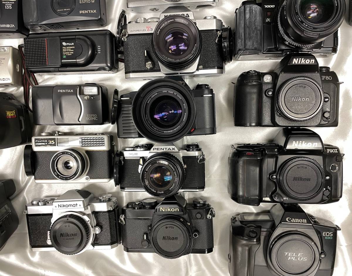 カメラ おまとめ72個 OLYMPUS OM-1 Nikon Ｄ70Ｓ Ｆ80 Ｆ90Ｘ Canon MINOLTA PENTAX FUJI等 デジカメ 一眼レフ　ポラロイド等　ジャンク品 OM-1 OLYMPUS Olympus 完動品、整備済◉Olympus 単焦点レンズ付き RENTAL