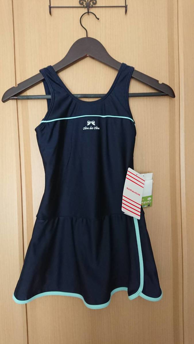 スクール水着 １４０ 女子 Olive De Olive オリーブ デ オリーブ ワンピース 紺色 抗菌 Uv アイロンゼッケン付 学校のプールに 140 135 144cm 売買されたオークション情報 Yahooの商品情報をアーカイブ公開 オークファン Aucfan Com