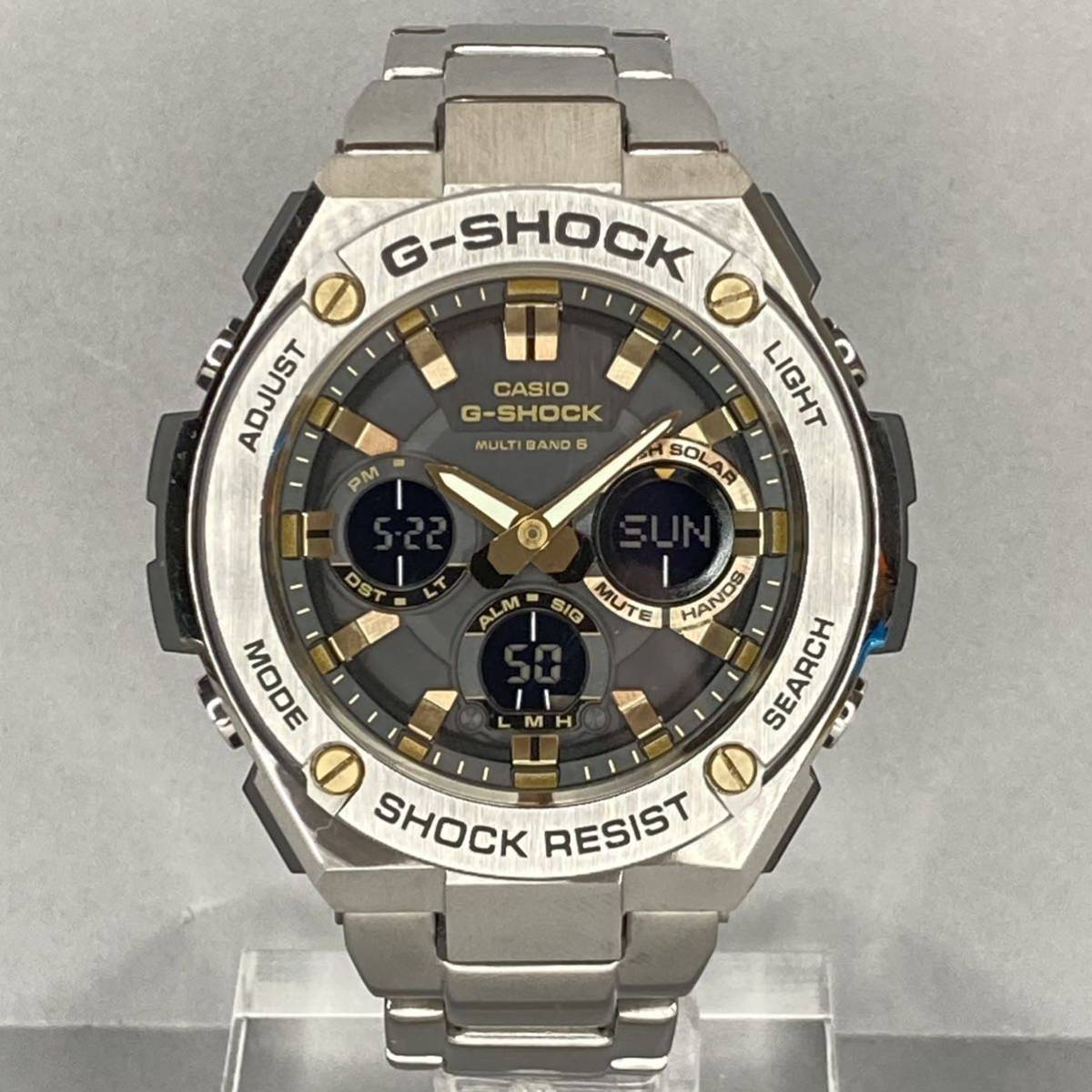 極美品 G-SHOCK GST-W110D ゴールド 電波ソーラー メタルバンド