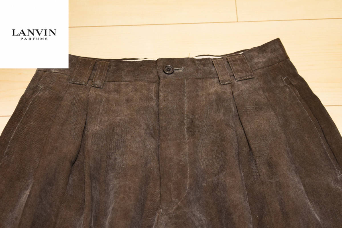 新品，セール LANVIN ランバン テンセル 100% モールスキン オールシーズン スラックス パンツ W73cm S E0052602(Sサイズ)｜売買されたオークション情報、yahooの商品情報をアーカイブ公開 - オークファン Sサイズ