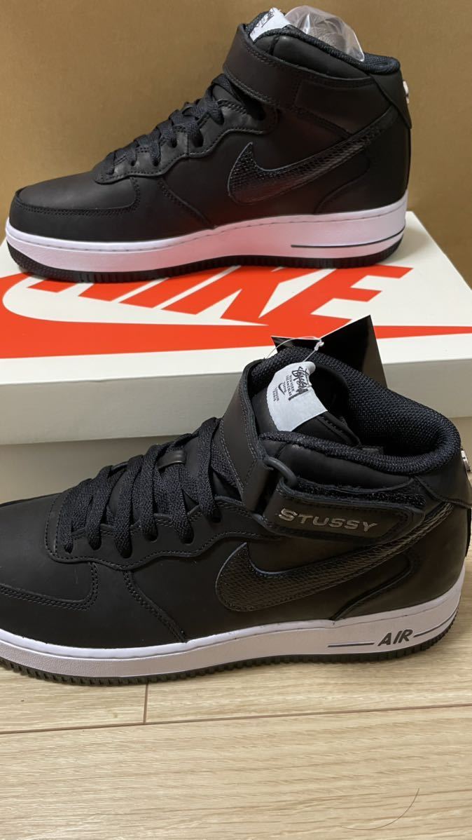 新品未試着 us9.5 27.5cm dj7840-001 Stussy Nike Air Force 1 Mid 