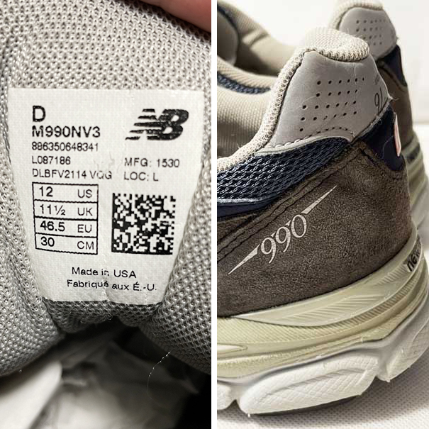 ☆【MADE IN USA】New Balance ニューバランス M990 v3 ネイビー 紺色 