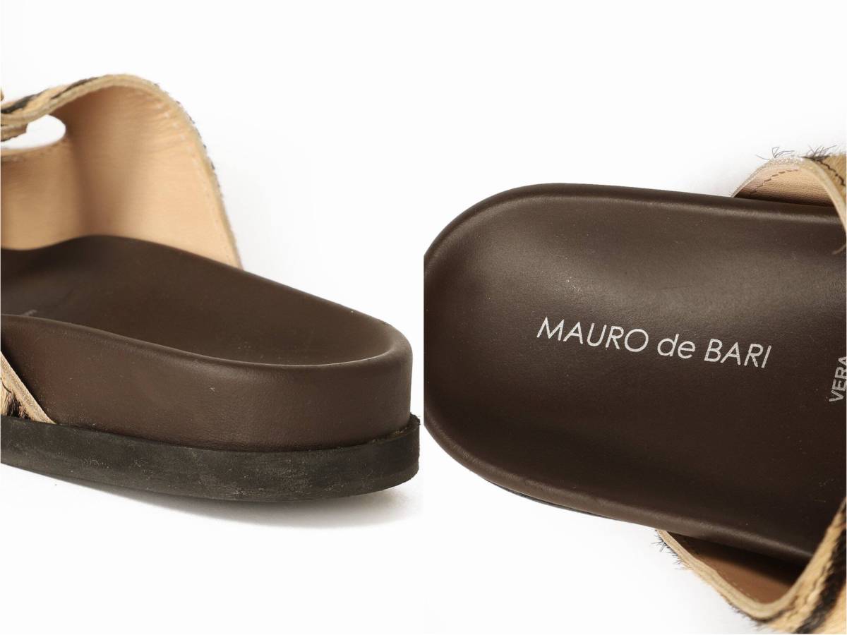 ☆新品未使用【MAURO DE BARI バックル付きコンフォートサンダルゼブラ  