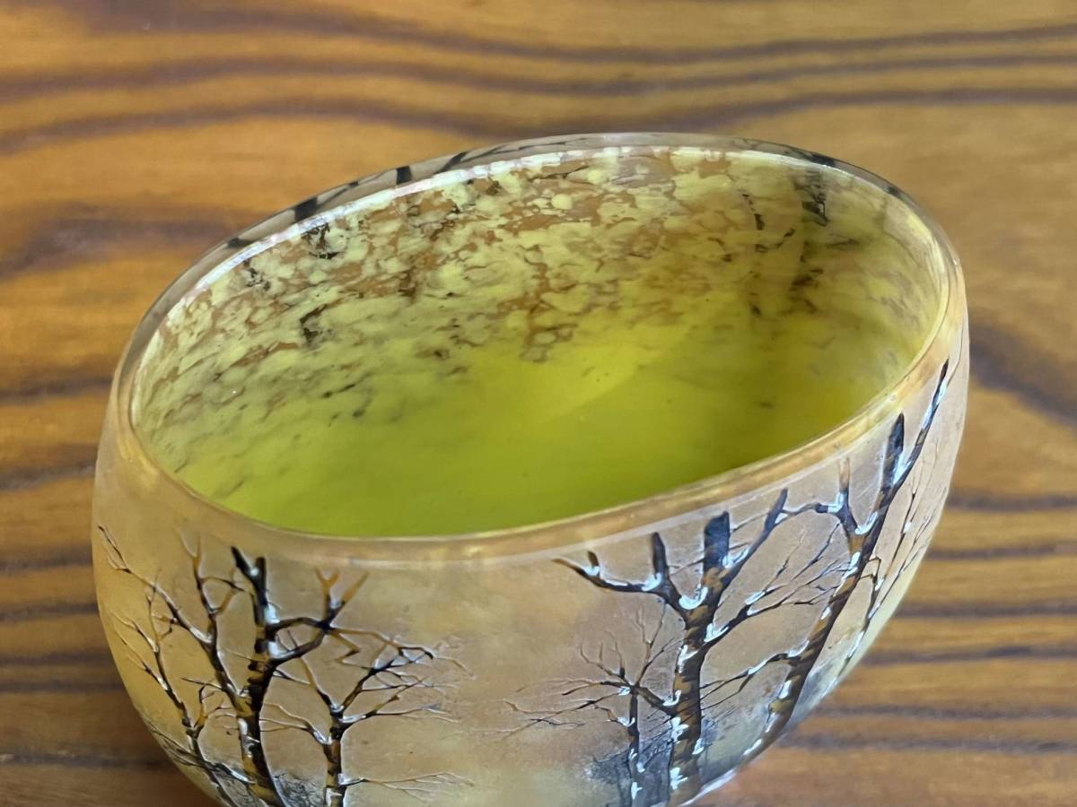 ドーム・ナンシー 冬景色文花瓶 西洋アンティーク 真作 花器 デパート