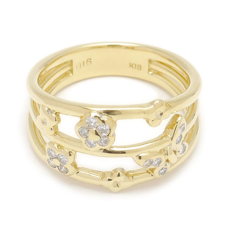 ダイヤモンドリング #10.5 約10.5号 K18YG・ダイヤ0.16ct イエロー 
