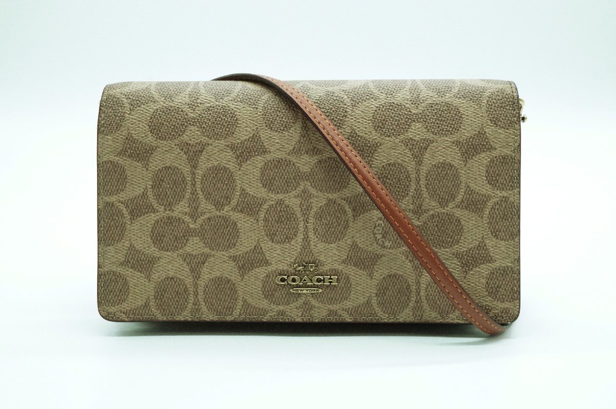 【赤字超特価，爆買い】 COACH コーチ シグネチャー ショルダー ウォレット 財布 PVC/レザー(女性用財布)｜売買されたオークション情報、yahooの商品情報をアーカイブ公開 - オークファン 服飾小物