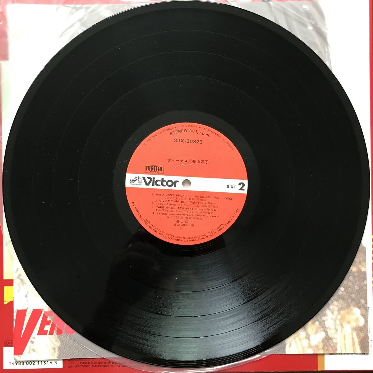 LP 長山洋子/ヴィーナス 帯付 VENUS/GIVE ME UP/PAPA DON'T PREACH