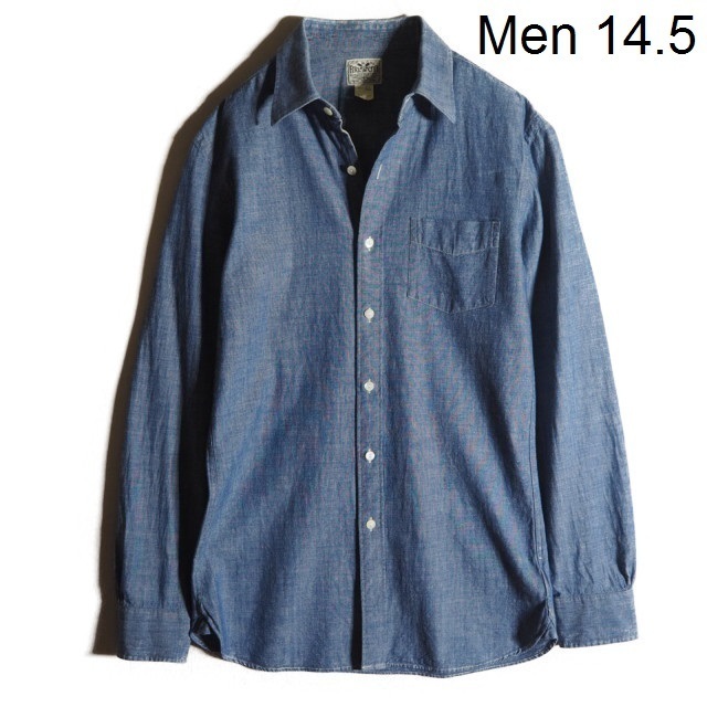 【定番人気，大得価】 B7923P RRL ダブルアールエル コットン シャンブレーシャツ ブルー 14.5/S 春 秋 rb mks(トップス)｜売買されたオークション情報、yahooの商品情報をアーカイブ公開 - オークファン 男性用