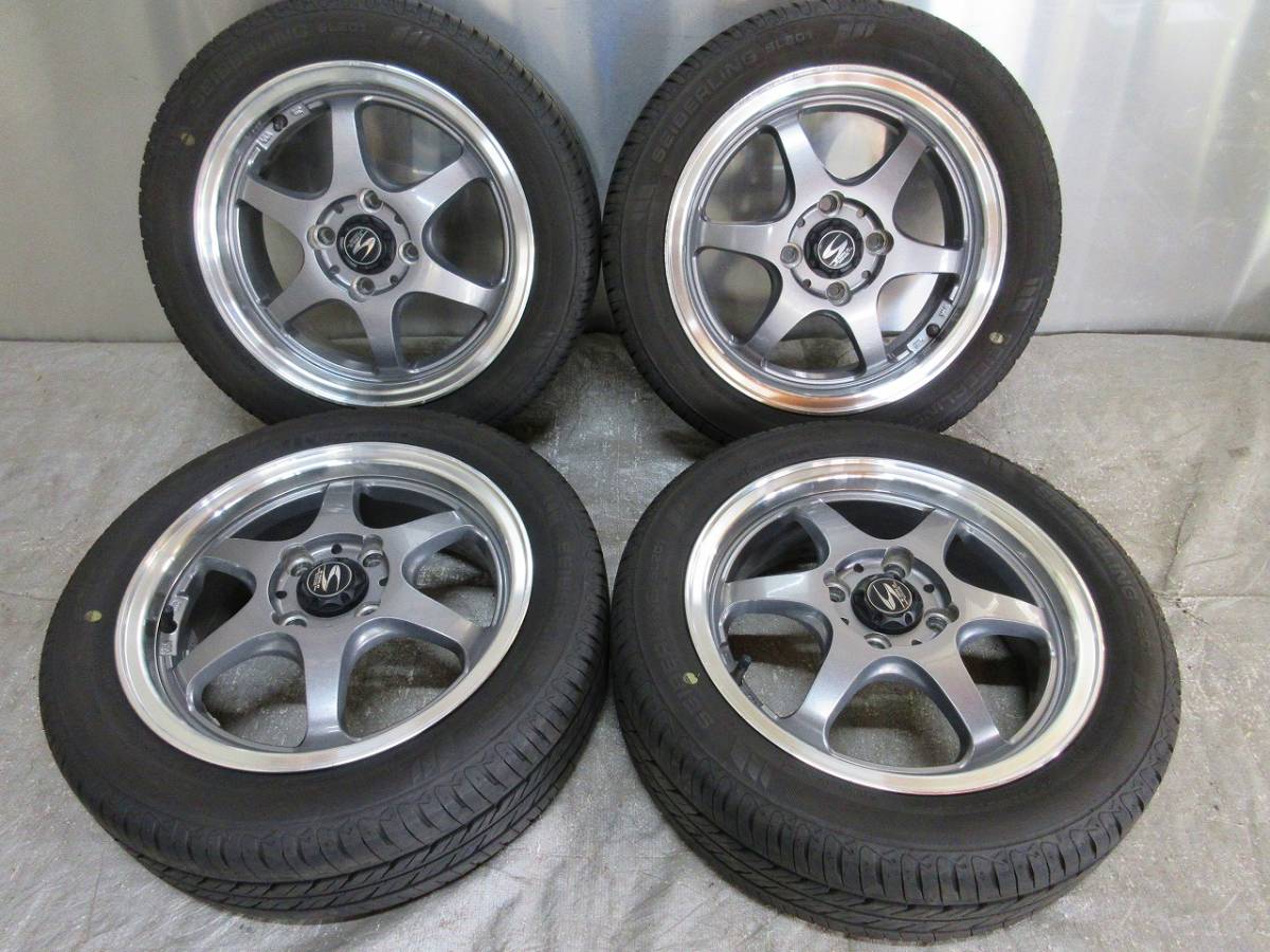 ★9-9.5分山★21年製★ SEIBERLING SL201 165/55R14 社外ホイール 14×5J +42 4H-100 4本セット B920