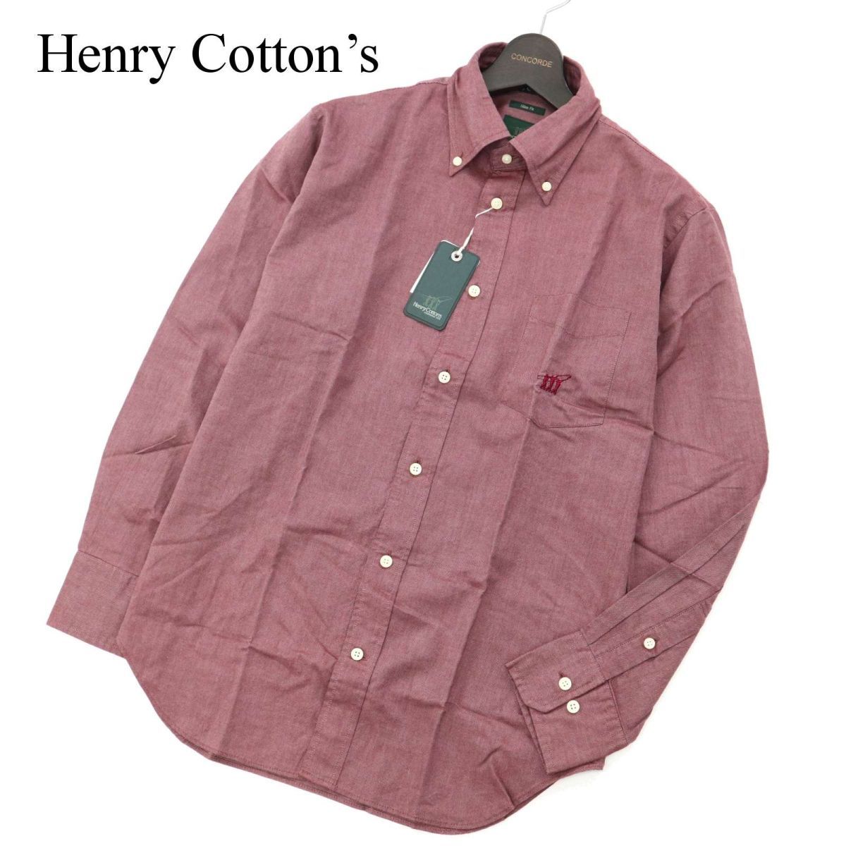 【SALE】 Henry Cotton&rsquo;s ヘンリーコットンズ 長袖 ロゴ刺繍 スリムフィット ボタンダウン シャツ Sz.41 メンズ C2T05387_6#C(Lサイズ)｜売買されたオークション情報、yahooの商品情報をアーカイブ公開 - オ 長袖シャツ一般