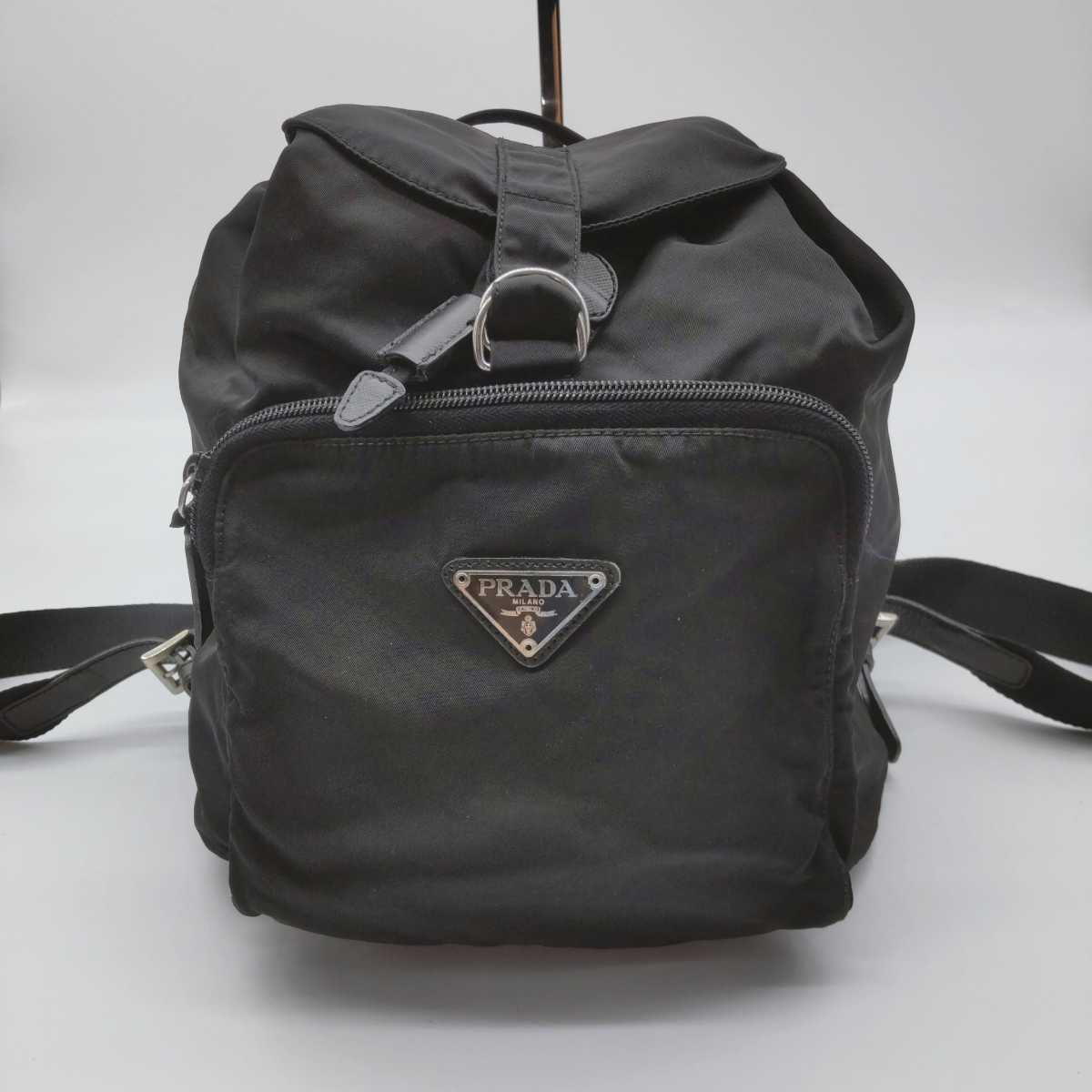 プラダ リュック 巾着 PRADA 三角ロゴ ナイロン 極美品・Gカード付き 