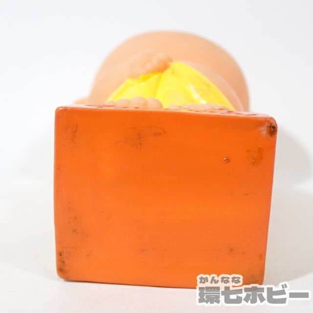 東洋水産 当時物 マルちゃんソフビ貯金箱 オレンジ 黄色 イエロー レア 
