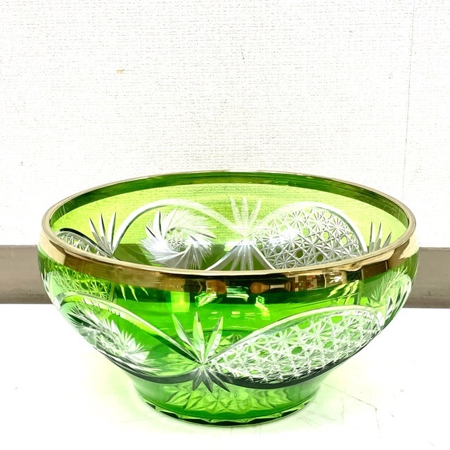 切子 水指 手桶 深皿 深鉢 菓子鉢 工芸ガラス 茶道具 クリスタル 硝子