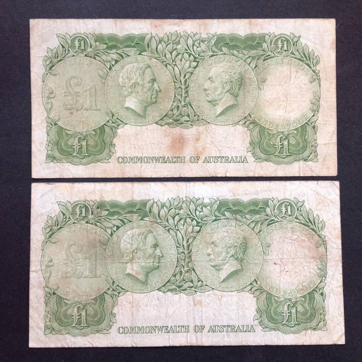 稀少 オーストラリア 紙幣 旧札 4枚 『表記異』（検索 記念 銀行 銀貨 札 ドル ユーロ