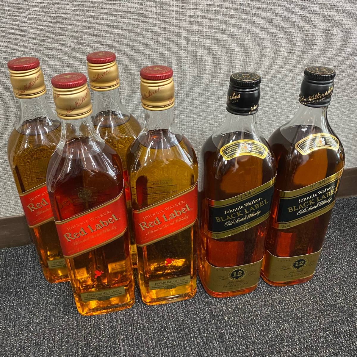 全国無料，2026 未開栓 ジョニーウォーカー お酒 まとめ 6本セット 飲み比べ レッド ブラック RED BLACK 赤 黒 Johnny Walker スコッチウイスキー/A491(スコッチ)｜売買されたオークション情報、yahooの商品情報をア スコッチ