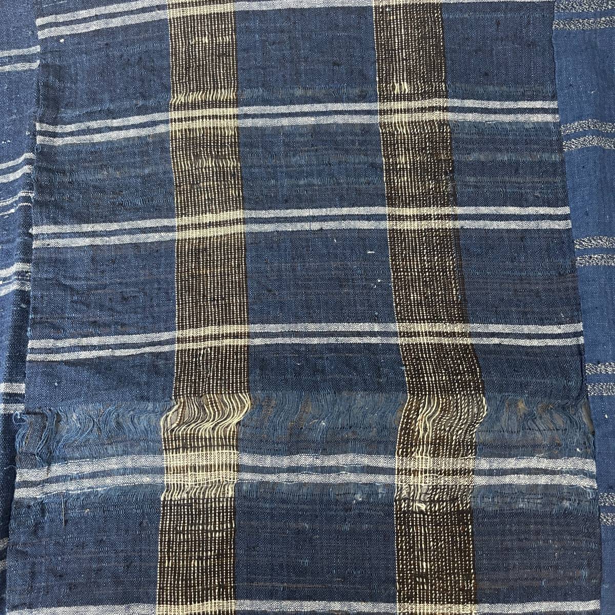 丹波布 木綿古裂 133×144cm 4巾 / 藍染木綿 民藝 襤褸 継ぎ接ぎ 表具裂