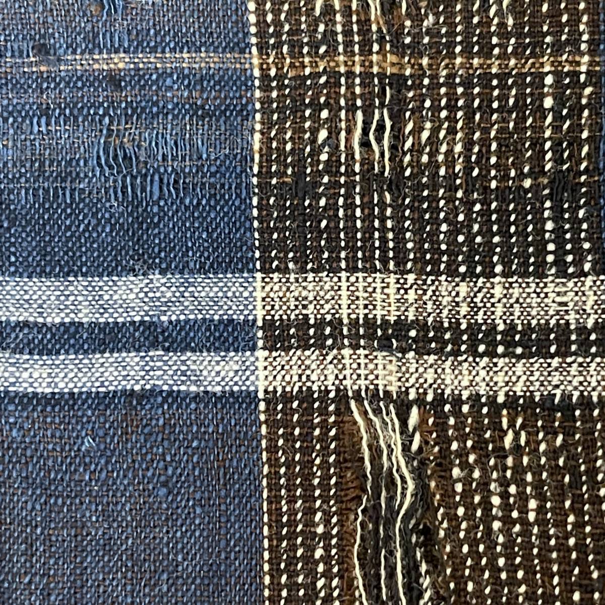 丹波布 木綿古裂 133×144cm 4巾 / 藍染木綿 民藝 襤褸 継ぎ接ぎ 表具裂