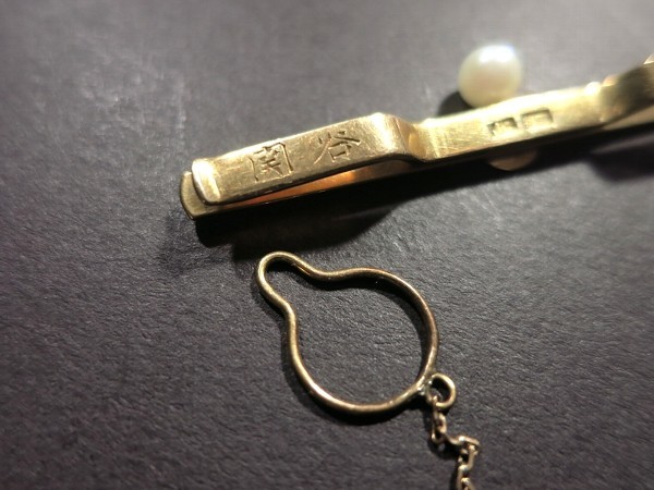 K18 18金 タイピン ネクタイピン 真珠 刻印 18K 重さ6.9g 金製品