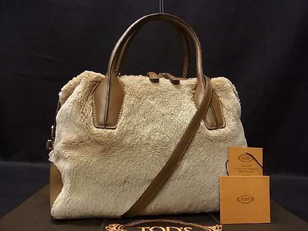 2026，お買い得 1円 TOD'S トッズ ファー&times;レザー ゴールド金具 2WAY ハンドバッグ ショルダーバッグ ベージュ系&times;ブラウン系 EA0004WN(かばん、バッグ)｜売買されたオークション情報、yahooの商品情報 かばん、バッグ