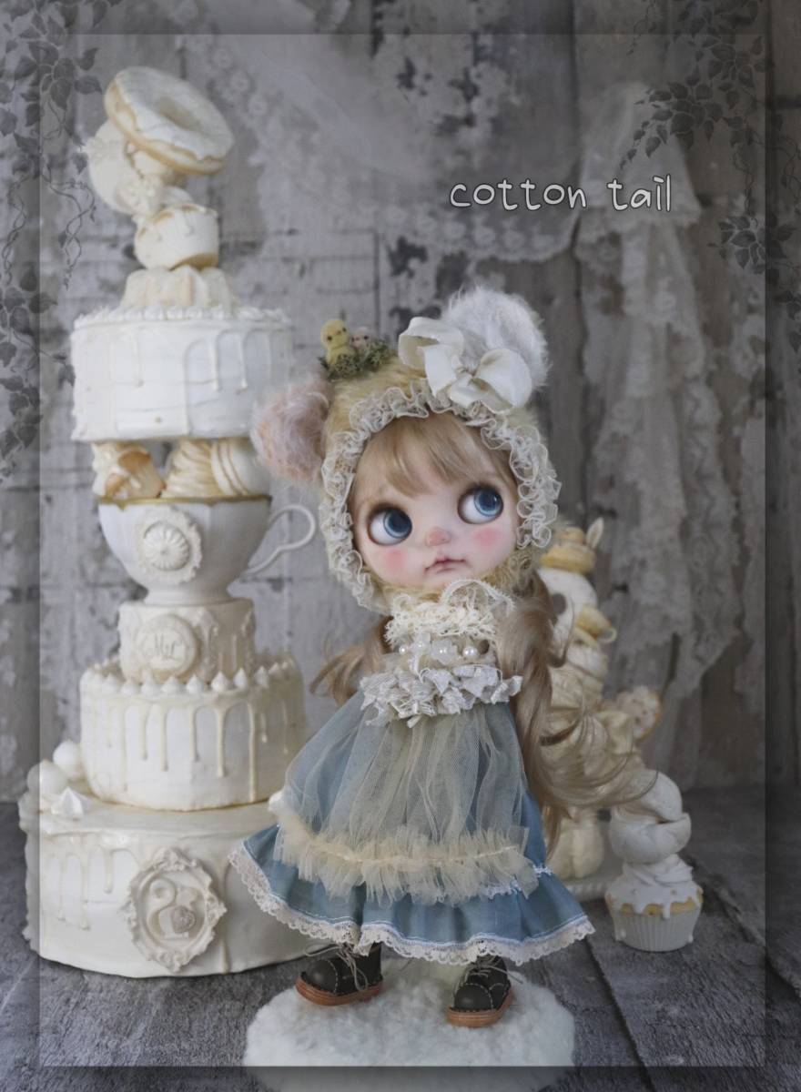 Alice Wonderland in Vintage Cotton - Fabric Rabbit White | by of