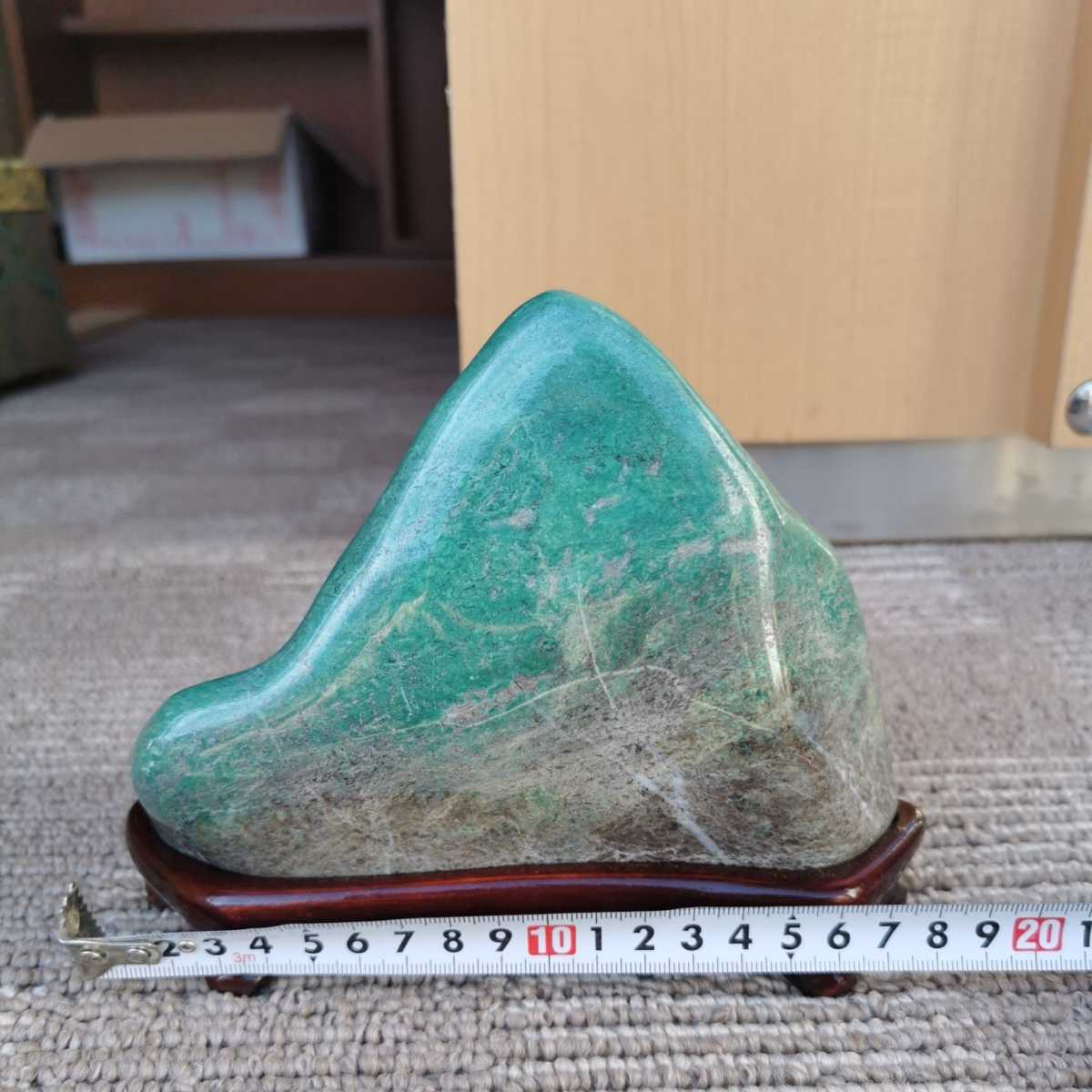 ナミビア翡翠1.4キロ 鑑賞石石盆石水石灯籠庭坪庭盆栽ガーデニング置物 