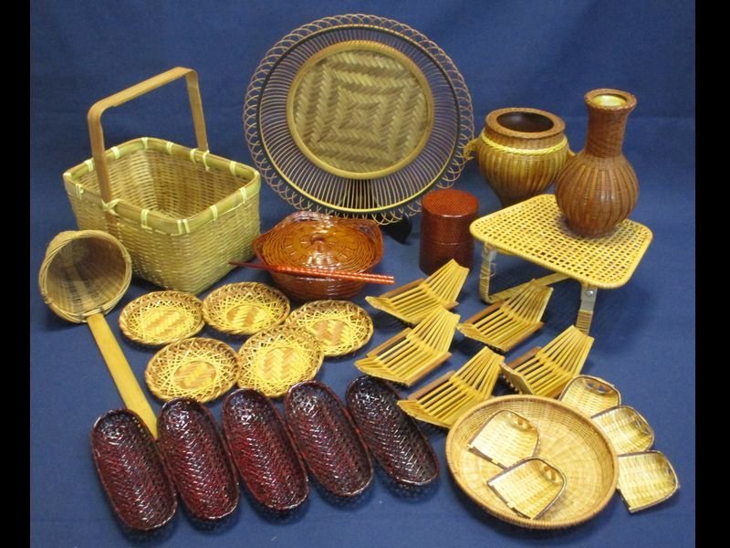 花器 : 公式 古美術品① 高さ22㎝ 花入 花籠 壺 竹