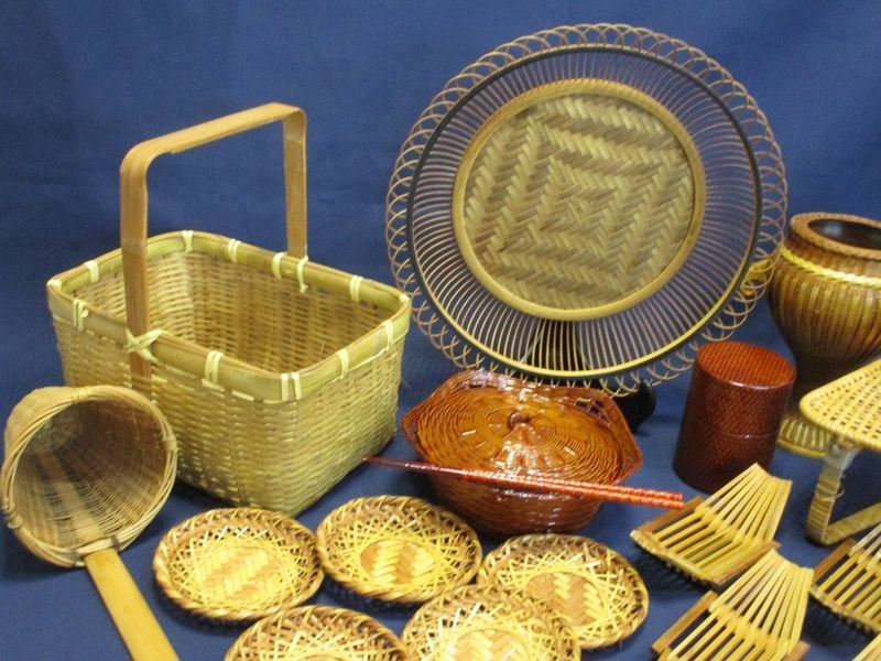 花器 : 公式 古美術品① 高さ22㎝ 花入 花籠 壺 竹