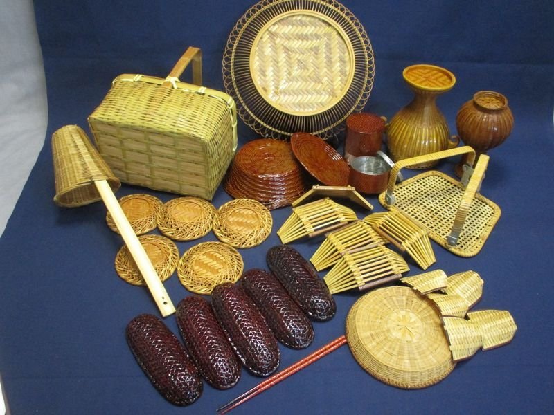 花器 : 公式 古美術品① 高さ22㎝ 花入 花籠 壺 竹
